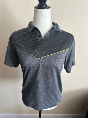 Nike Heather Charcoal Polo with Neon Accent